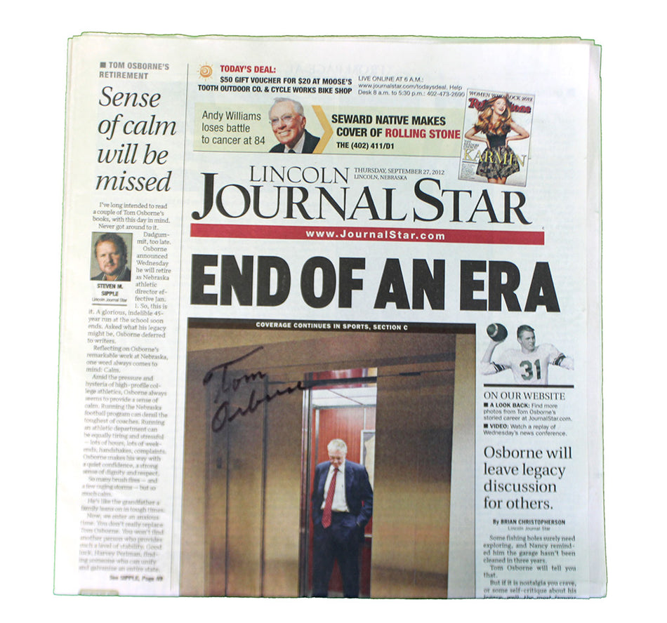 Coach Osborne Autographed End of An Era LJS