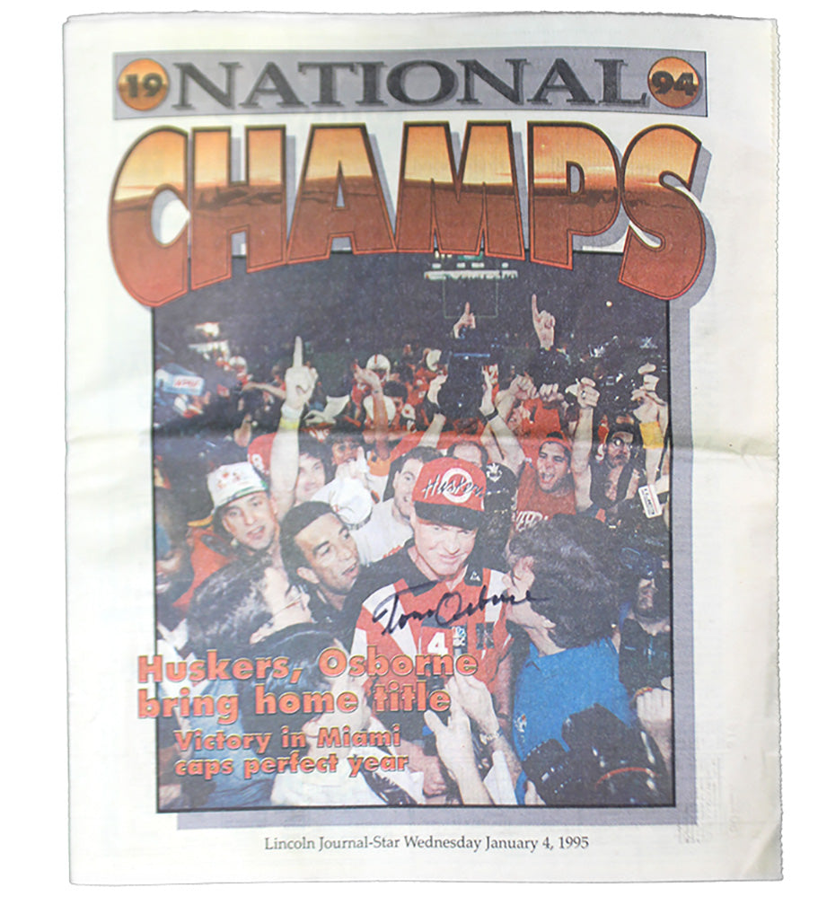 Osborne Signed 1994 National Champs Lincoln Journal Star Fan Section
