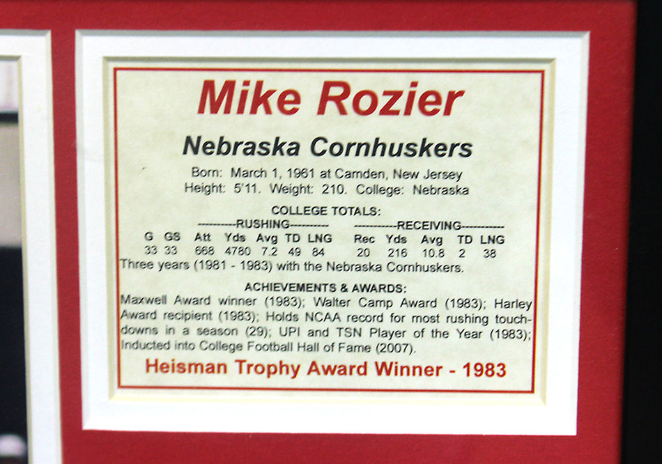 Mike Rozier Heisman Autographed Framed and Matted Print