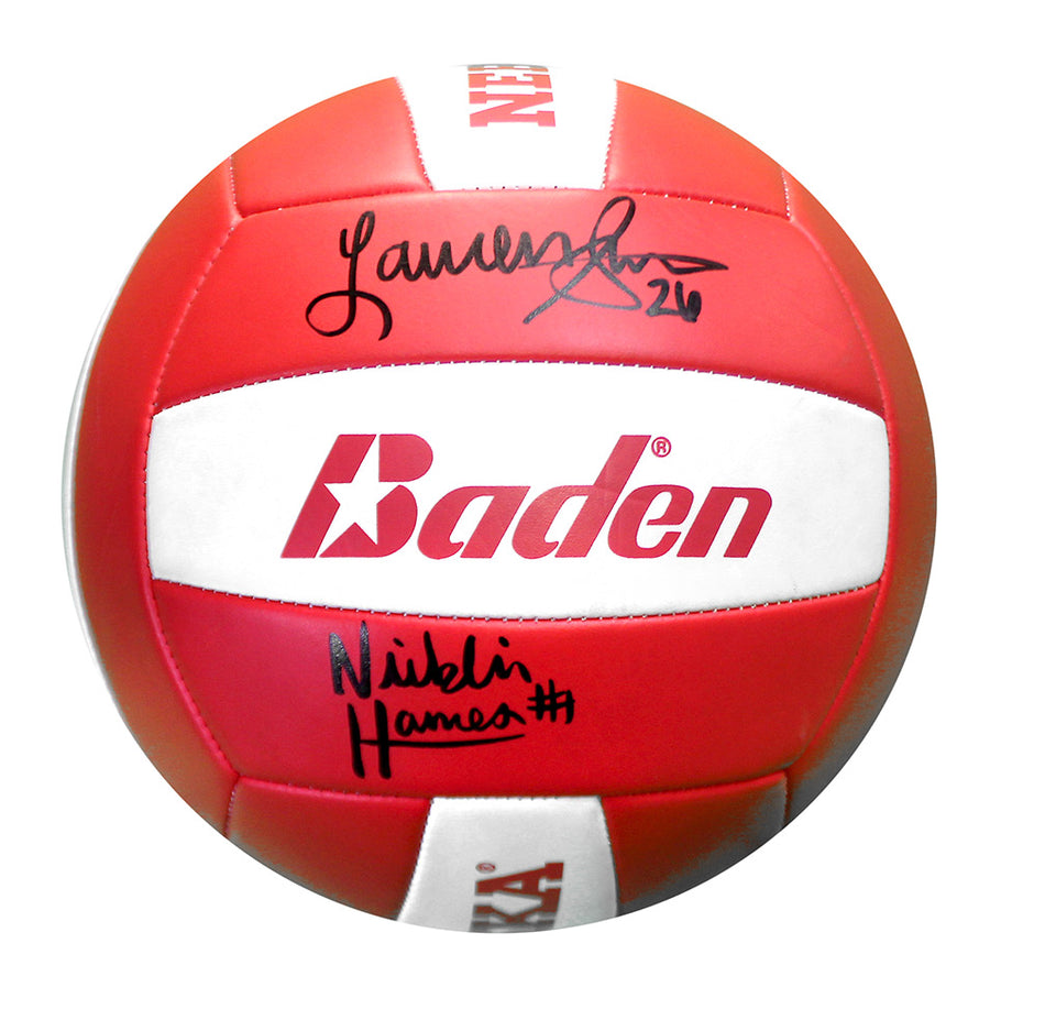 Hames and Stivrins Nebraska Scarlett N Cream Signed Volleyball