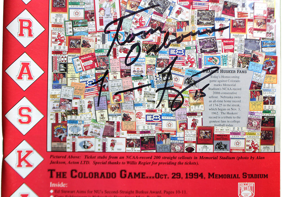 Osborne Frazier signed 1994 Colorado Game Program  - 200th Sellout