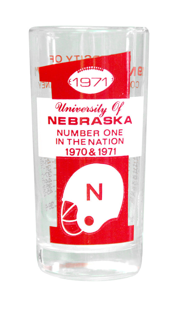 Cornhuskers 70-71 Back to Back Champs Glass
