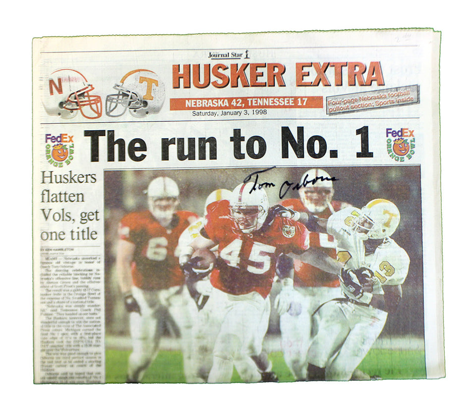 Osborne Signed 1997 National Champs Husker Extra Section