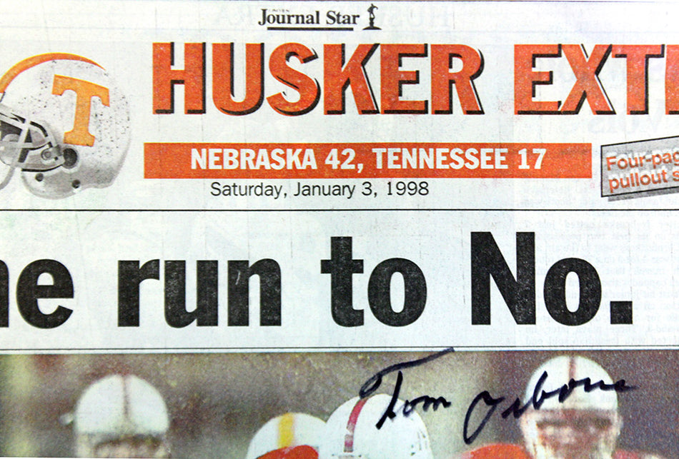 Osborne Signed 1997 National Champs Husker Extra Section