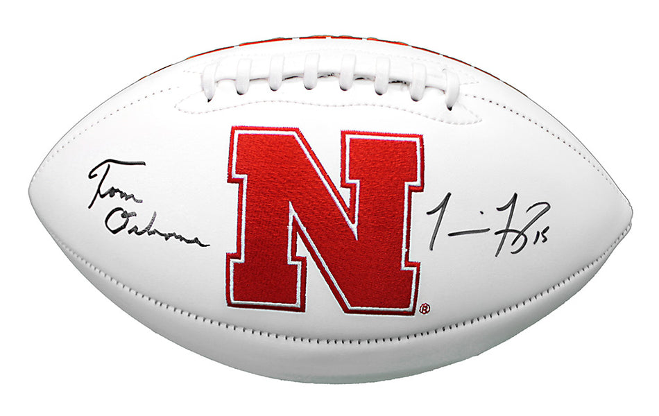 Frazier N Osborne Husker Goats Autographed Embroidered Logo Football
