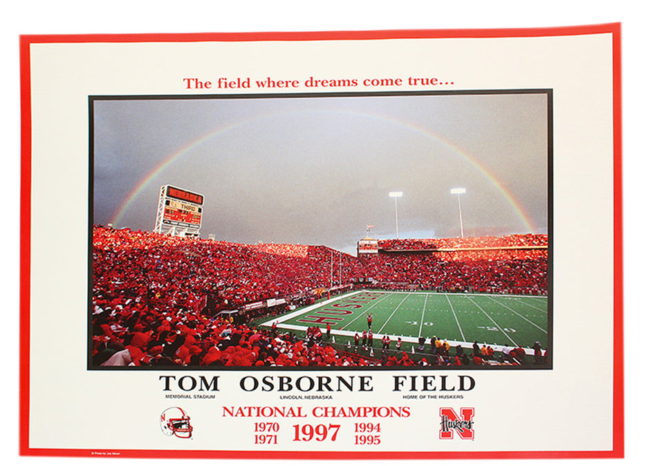 Rainbow Over Osborne Field Poster