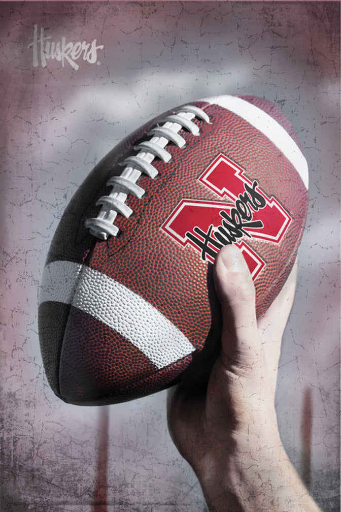 Nebraska Football In Hand Print