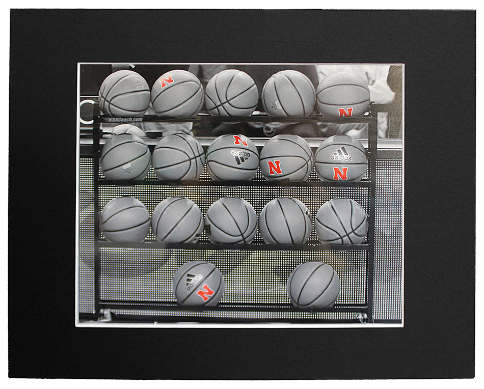 Husker Basketball Rack Matted Print
