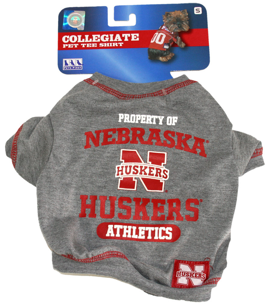 Grey Nebraska Pet Jersey Tee