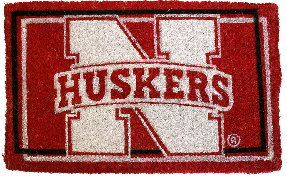 N Huskers Welcome Coir Mat