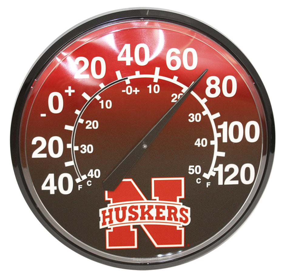 N Huskers Round Wall Thermometer