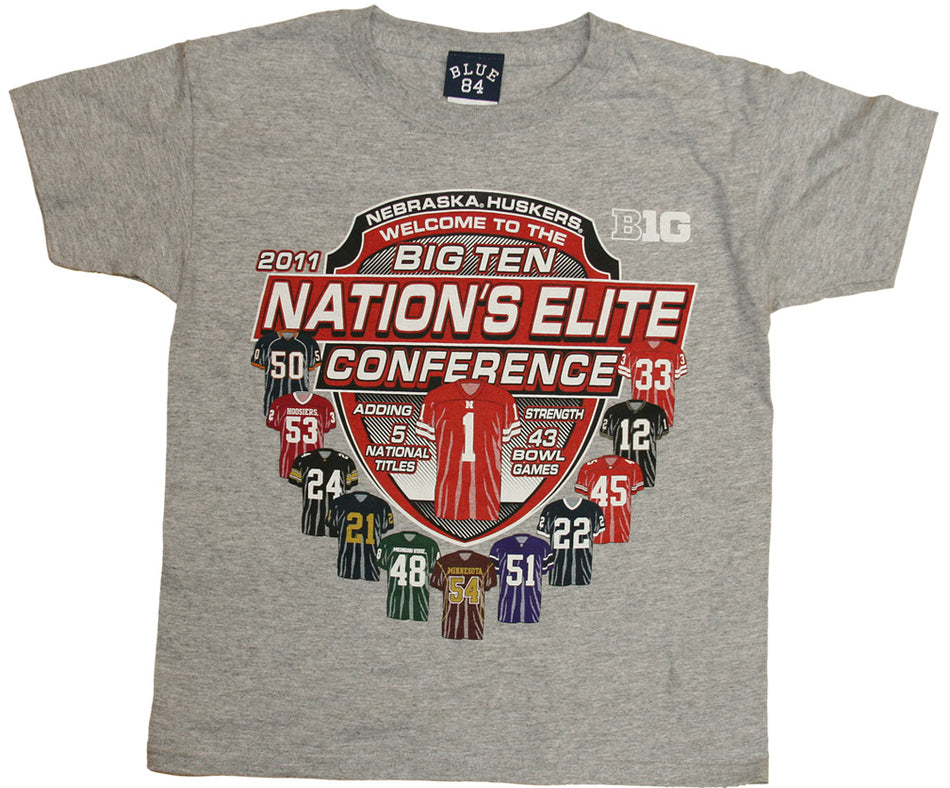 YOUTH HEATHER JERSEYS BIG 10 TEE