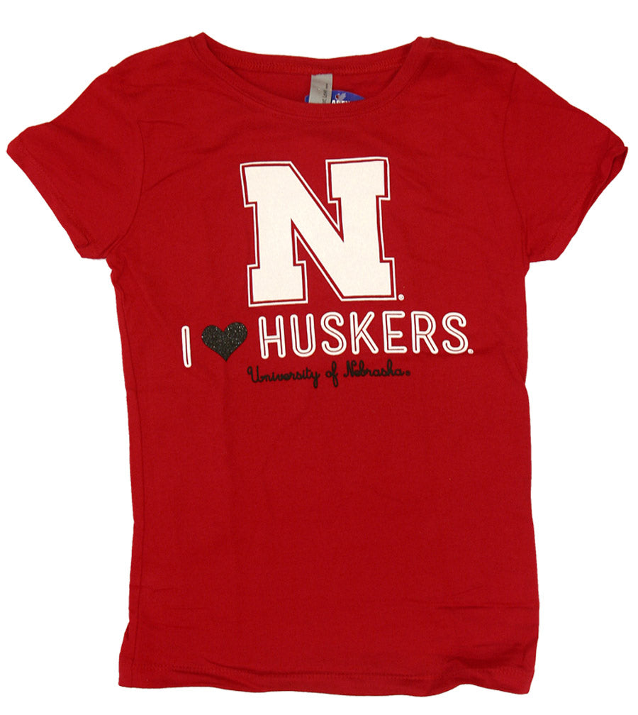 Youth Girls I Heart Huskers Tee