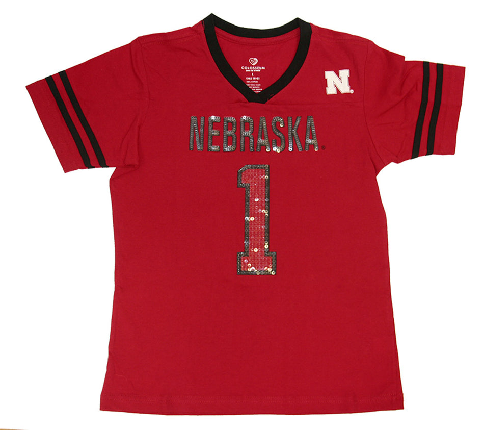 Young Ladies Nebraska No. 1 Jersey Tee
