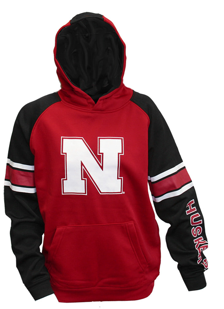 Youth Huskers Raglan Button Sweatshirt