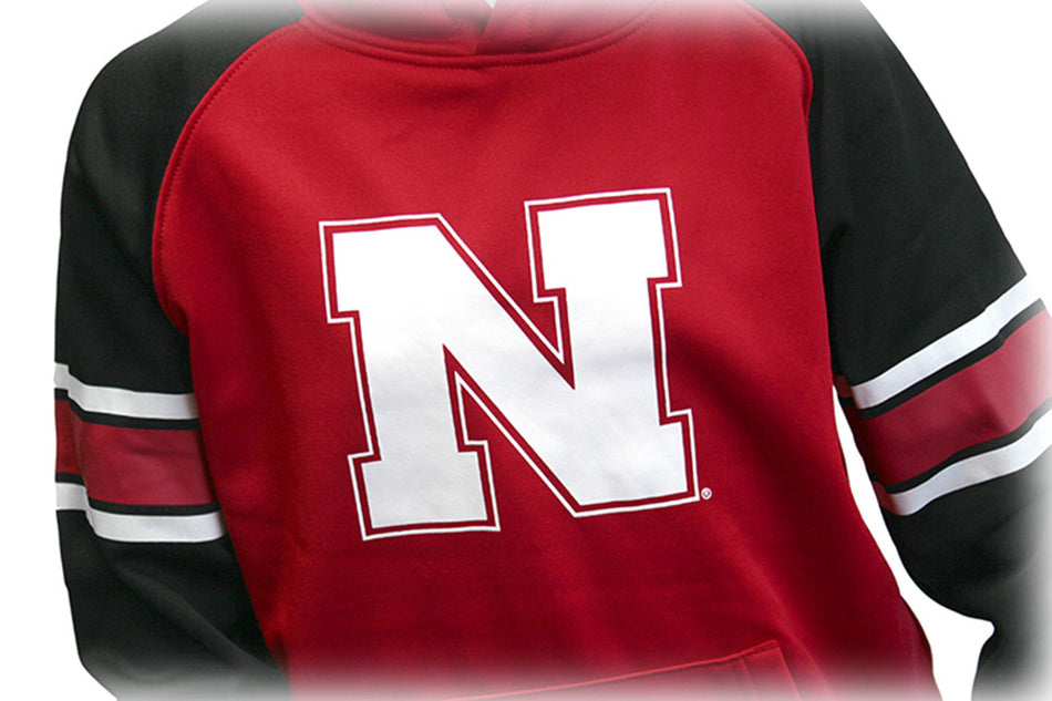 Youth Huskers Raglan Button Sweatshirt