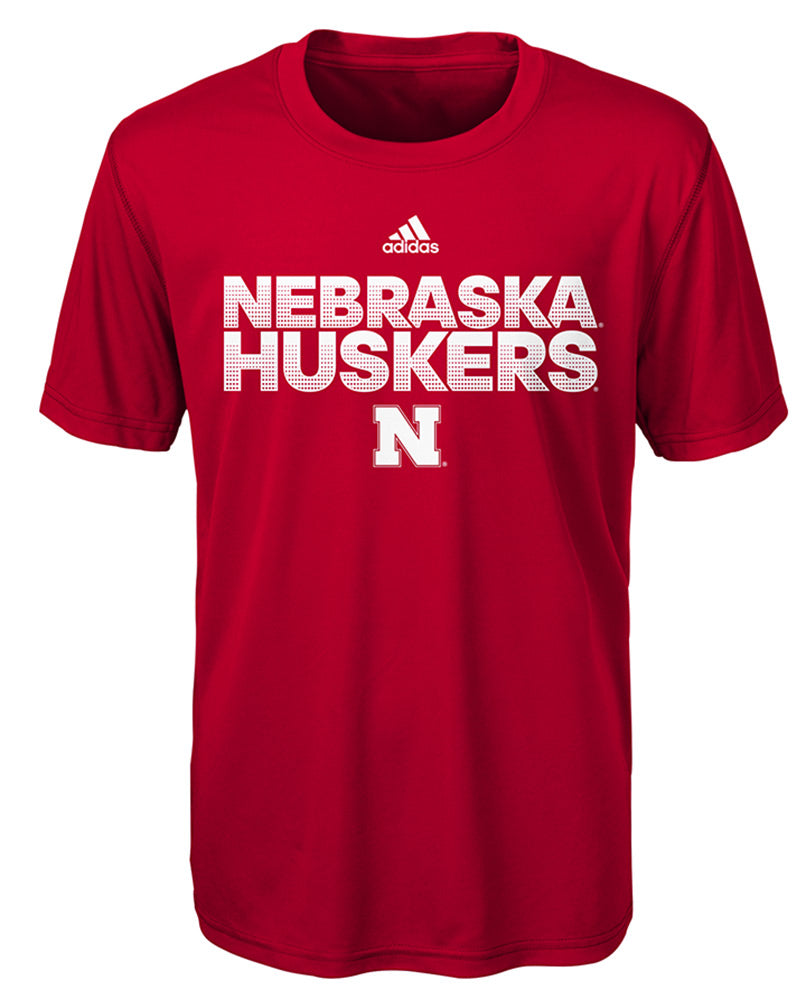 Adidas Red Nebraska Husker Youth Sideline Tee