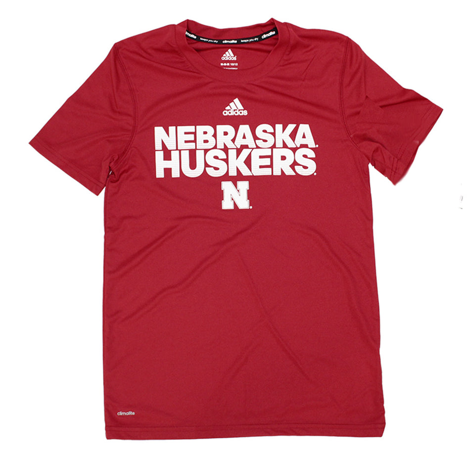Adidas Youth Nebraska Huskers Climalite Tee