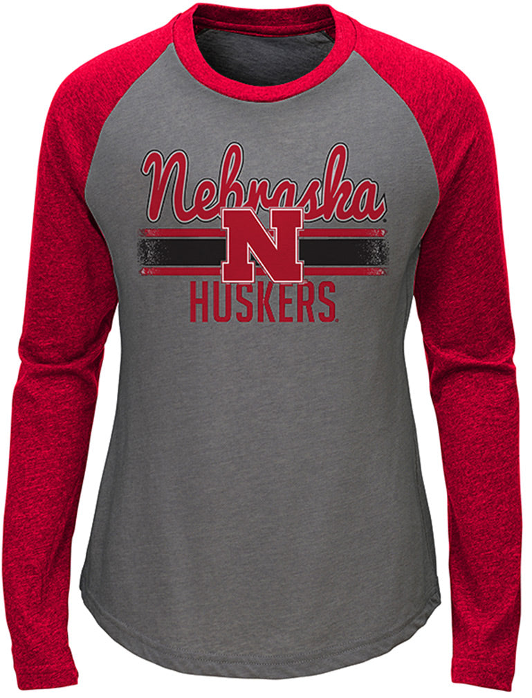 Adidas Youth LS Nebraska Huskers Raglan
