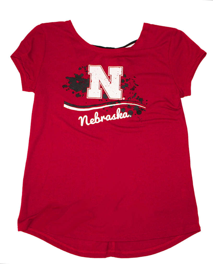Husker Girls Bow Back Colosseum Tee