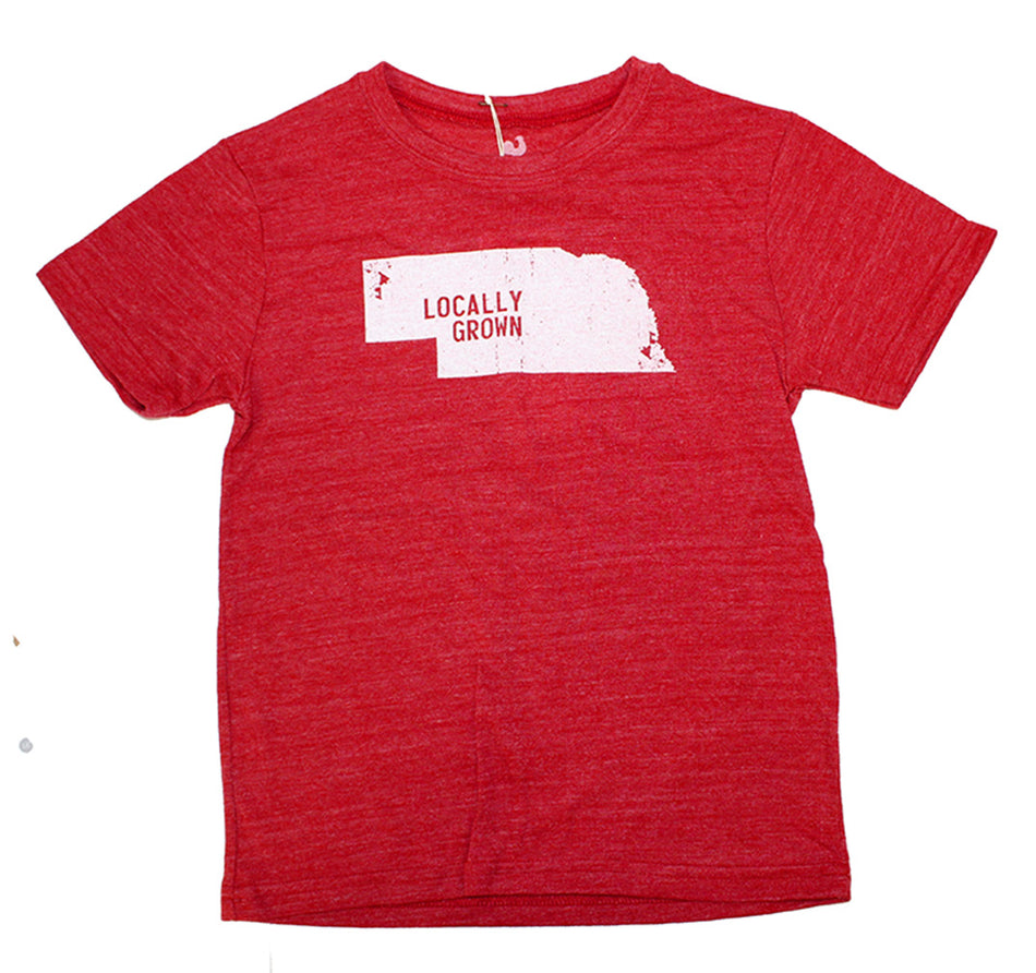 Locally Grown Nebraska Outline Youth Tee