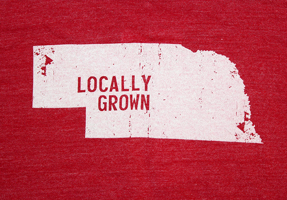 Locally Grown Nebraska Outline Youth Tee