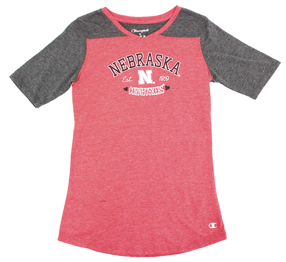 Husker Cheer 3 V-Neck Champ Tee