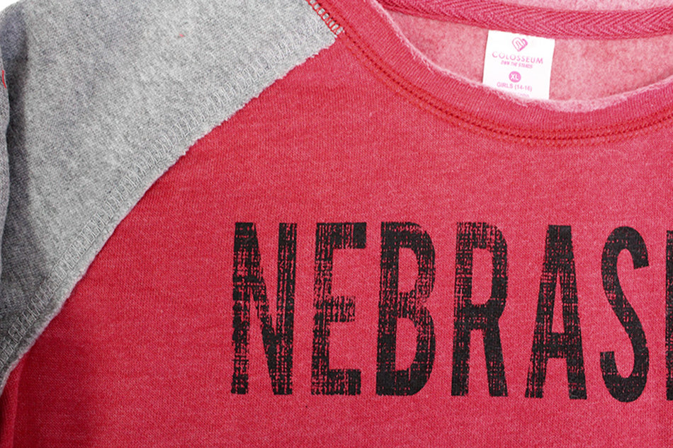 Youth Girls Nebraska 1 Double Axel Fleece Crew
