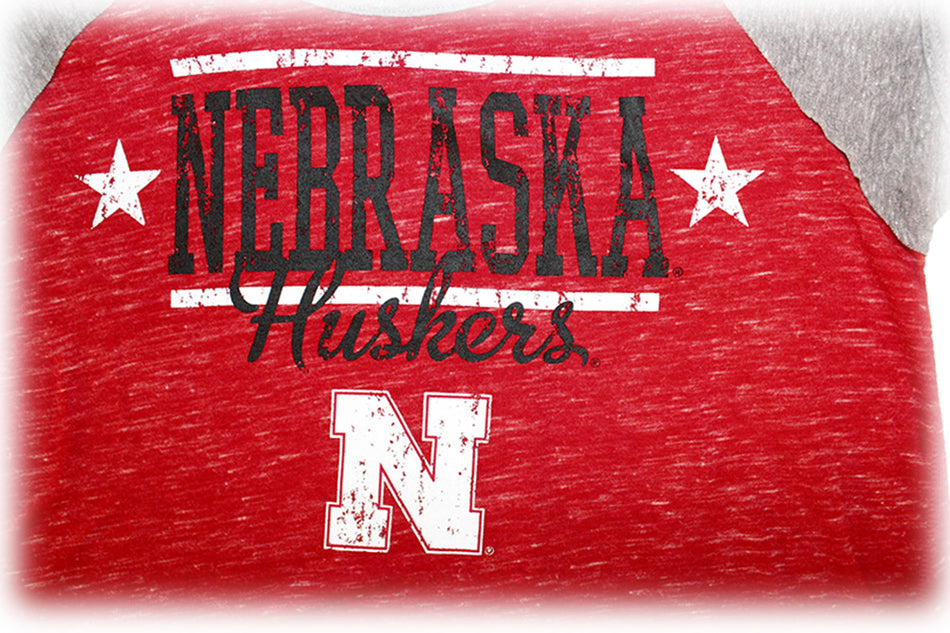 Youth Gals Husker Speckle N Stars Tee