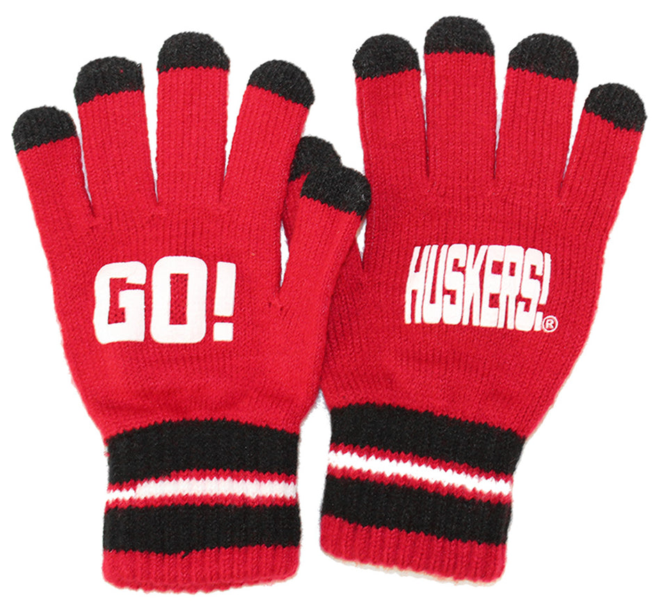 Adidas Youth Nebraska Touch Screen Gloves