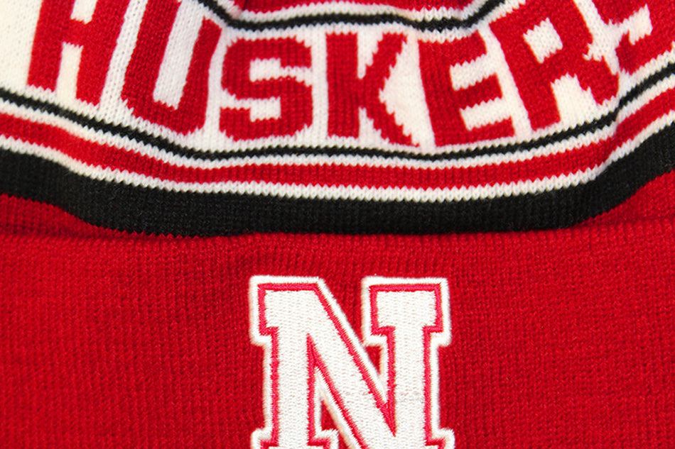 Adidas Youth Cuff Knit Nebraska Pom