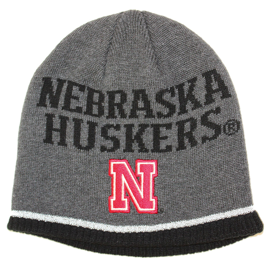 Gray Player Knit Beanie Hat Adi
