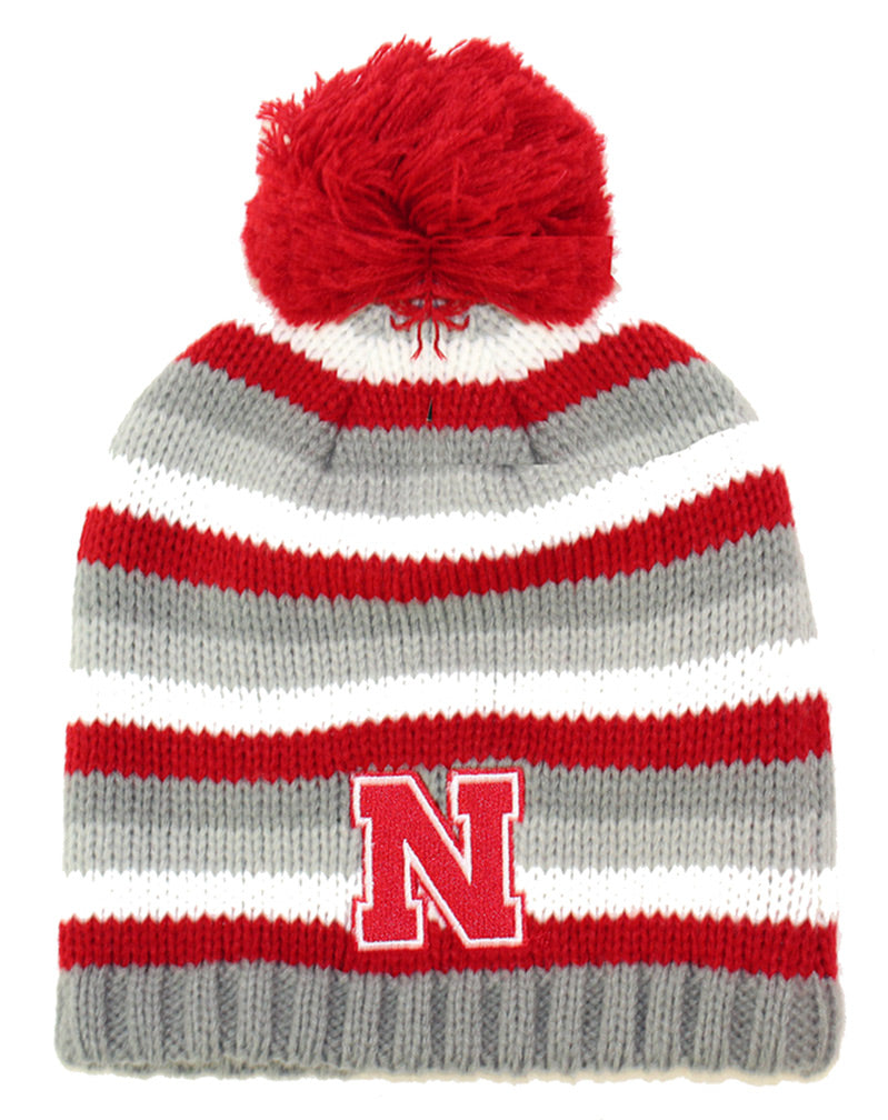 Stripe Cuffless Knit Pom Youth Adi