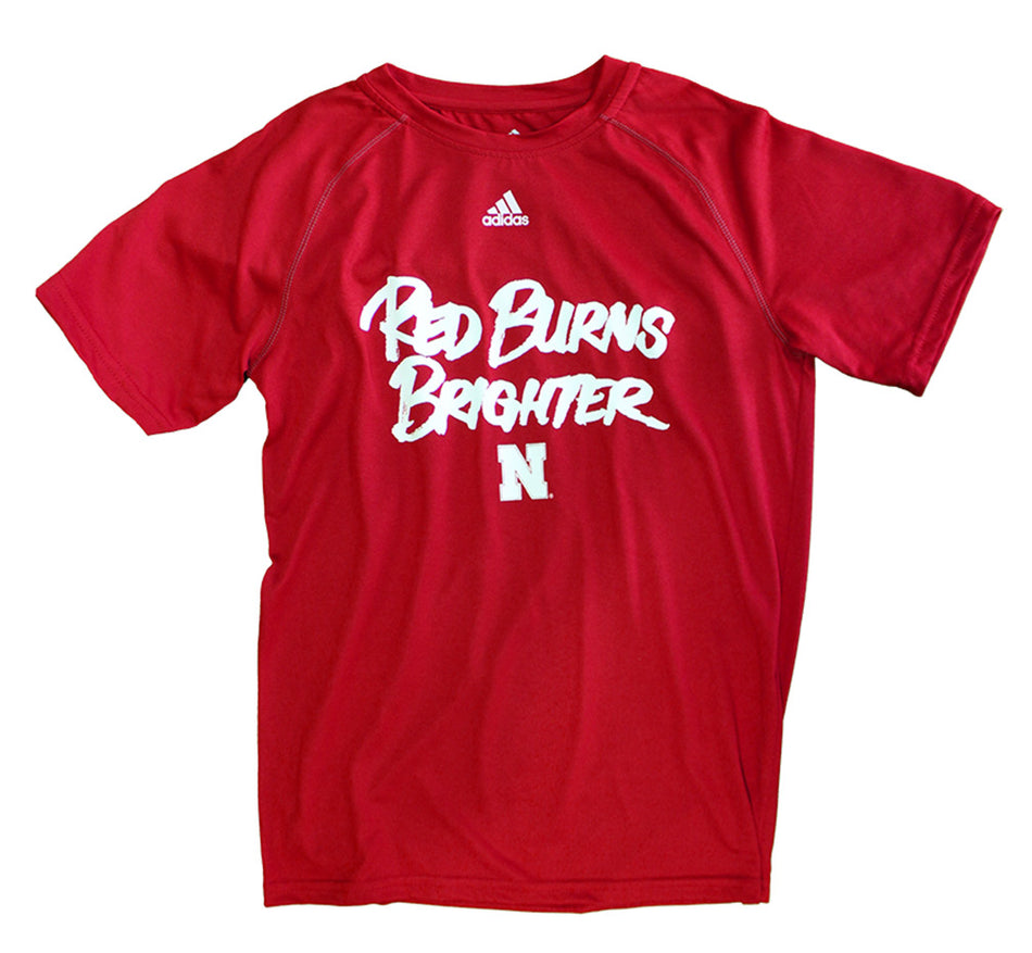 Adidas Youth Huskers Red Burns Brighter Tee