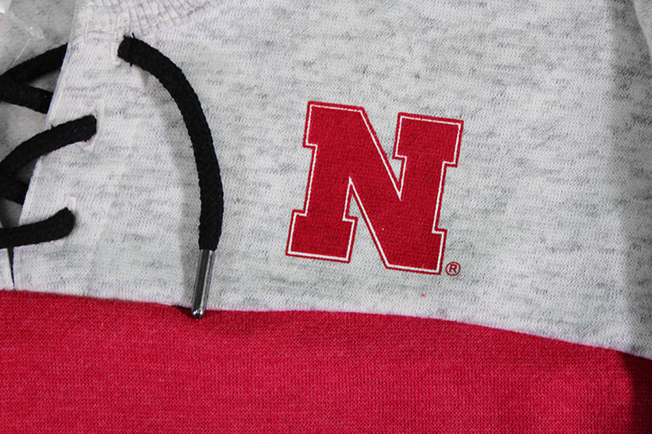 Nebraska Youth Girls Oversized Laceup Sweatshirt