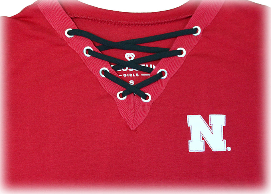 Youth Girls Lace Up Husker Tee