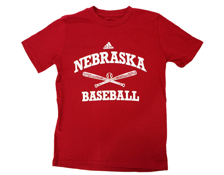 Adidas Youth Nebraska Baseball Tee