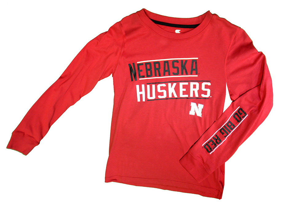 Youth Boys Nebraska Huskers Groomed LS Tee