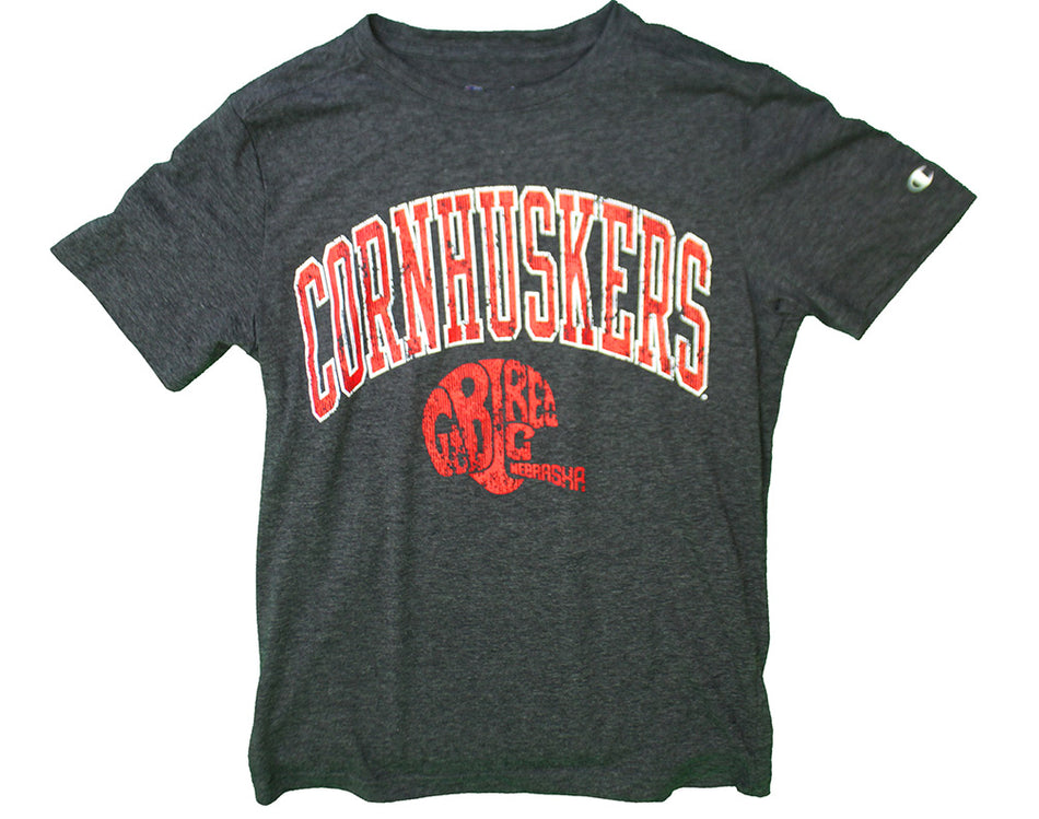Youth Boys Cornhuskers Big Red Helmet Tee