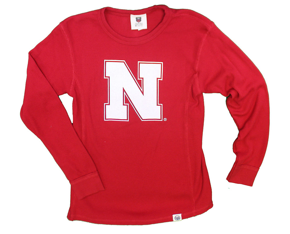 Youth Boys Nebraska Double Tuck Waffle Crew