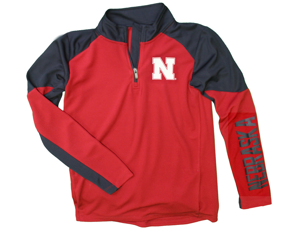 Youth Nebraska Quarter Zip Outerstuff Pullover