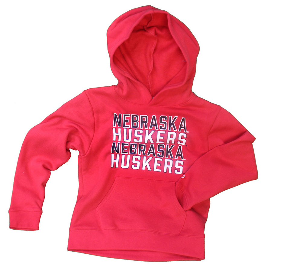 Youth Nebraska Stacked Hoodie