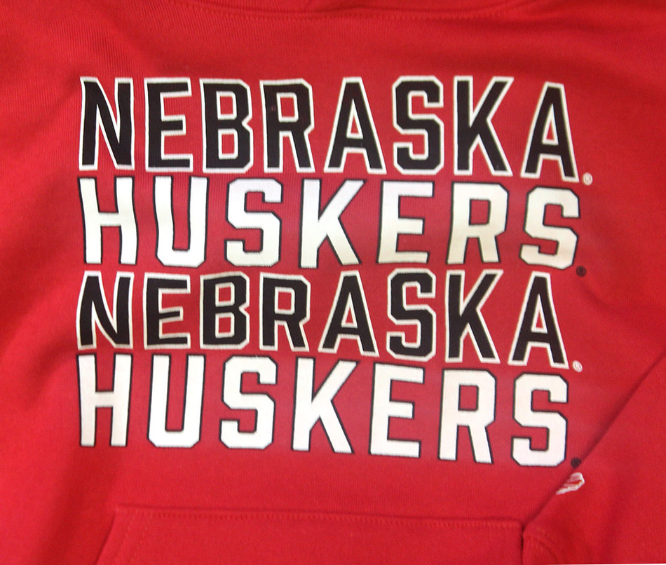 Youth Nebraska Stacked Hoodie