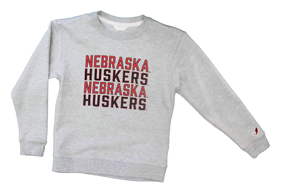 Youth Oxford Nebraska Huskers Essential Crewneck