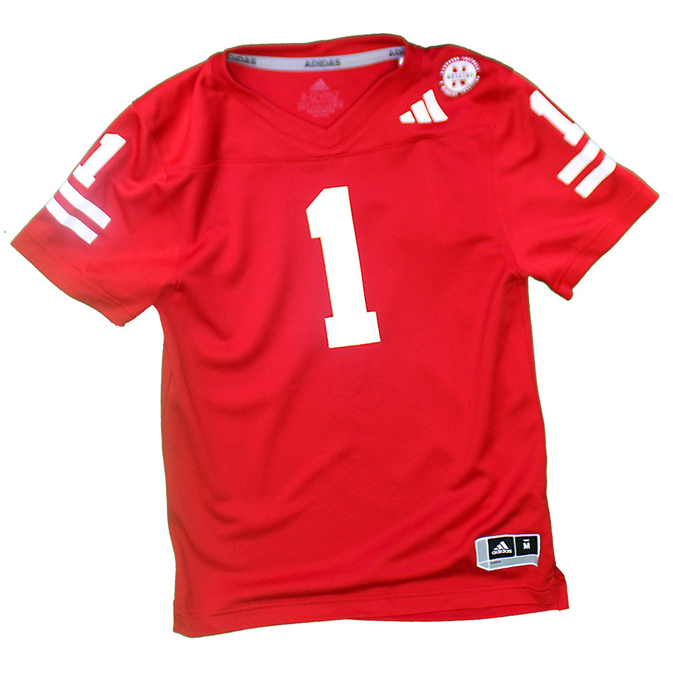 Adidas Youth Nebraska Cornhuskers Replica Number 1 Home Jersey