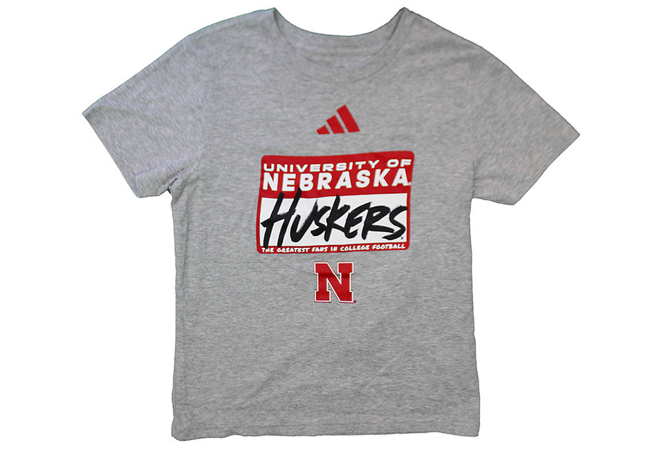 Adidas Youth Nebraska Geatest Fans Tag Tee