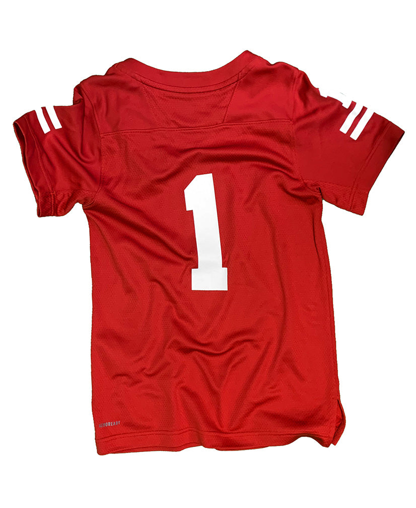 Adidas 2024 Youth Red no 1 Nebraska Football Replica Home Jersey