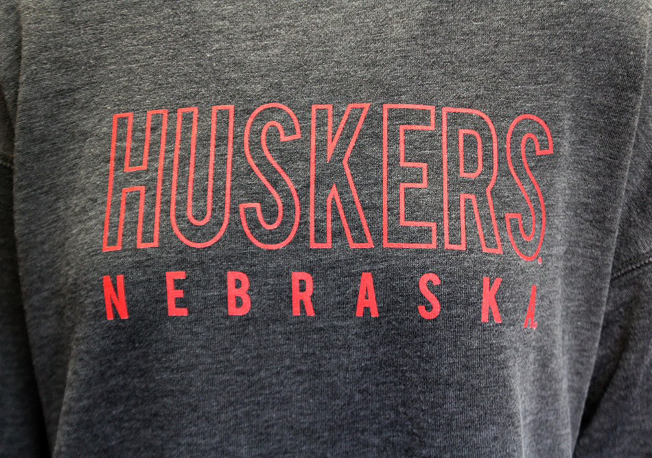 Womens Huskers Outline ChickaD Sweat