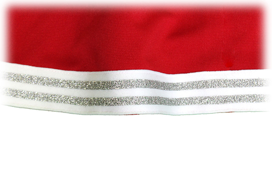 Womens Red N White Glitter Cheer Skirt