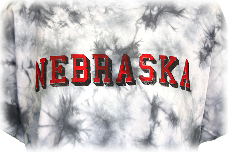 Slate Tie Dye Nebraska Slouchy Tee
